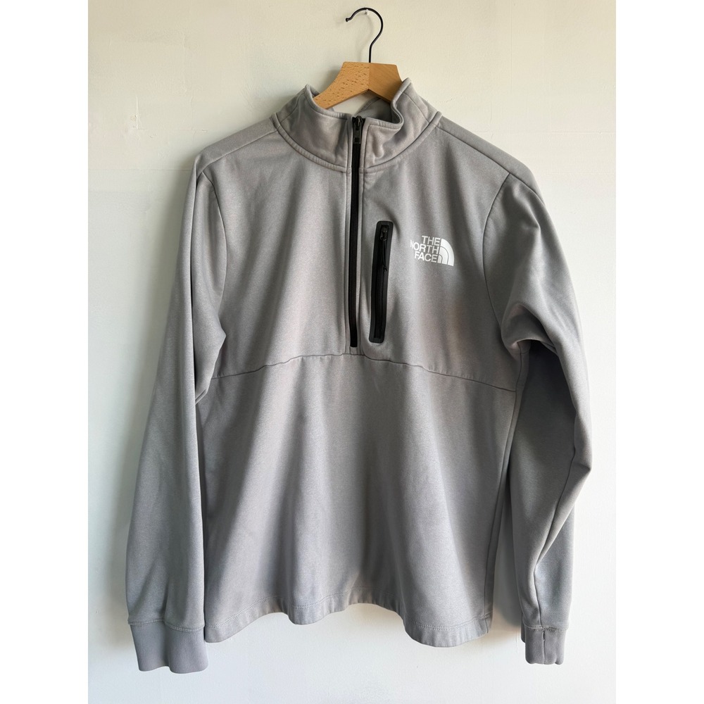 The North Face Mens Gorpcore Gray Quarter Zip Pullover Fleece Jacket Size M